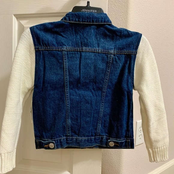 7 For All Man Kind Girls’ Denim with Sweater Sleeve Jacket - Picture 3 of 8
